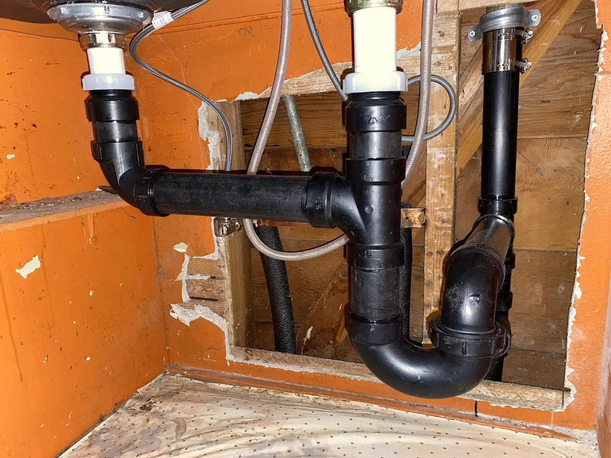 Professional Bathroom Installation equipment and tools on the job in Eielson AFB